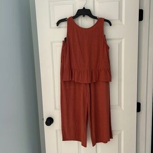 2 piece terracotta pant set size S